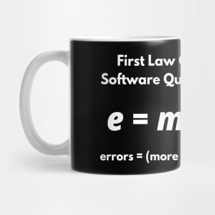 First Law Of Software Quality, errors equal more code, Developer and Coder Humor Mug